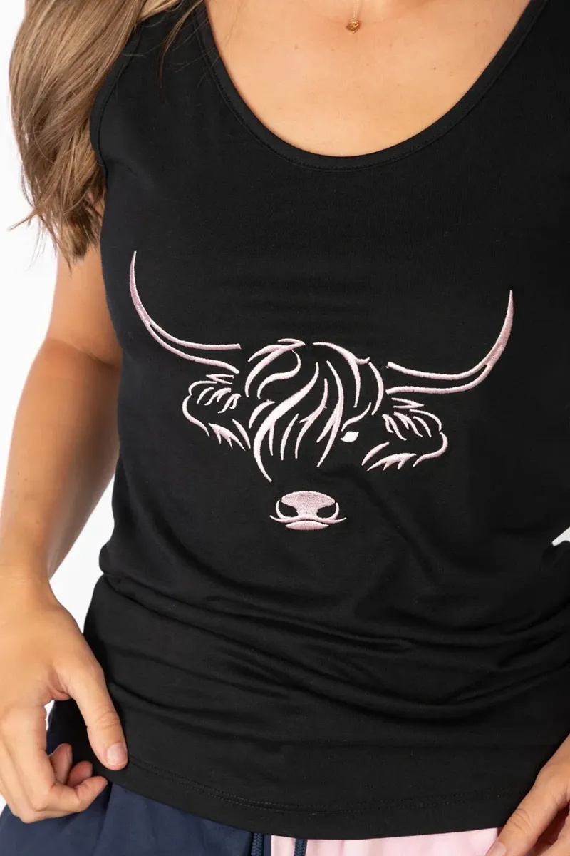 Rydale Ladies Byland Cow Pattern Vest Top - Black-5