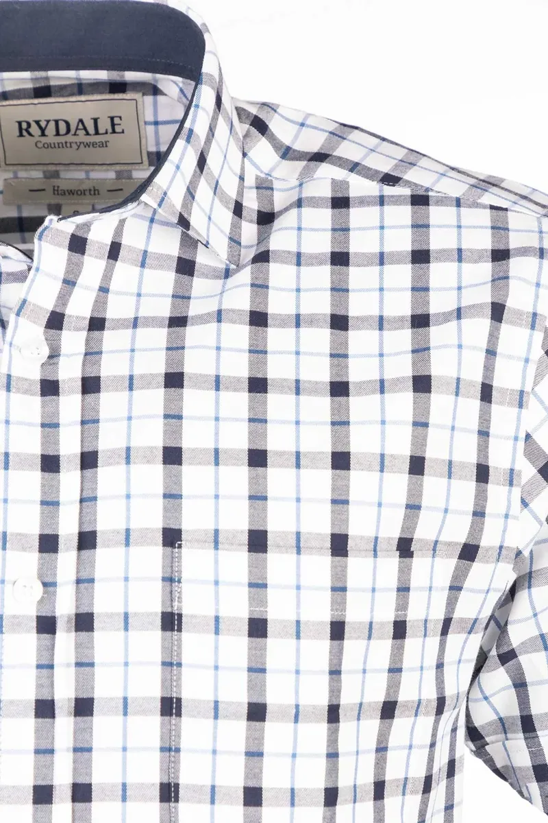 Rydale Men's Short Sleeve Country Shirt - Haworth Dark Navy/Blue-2