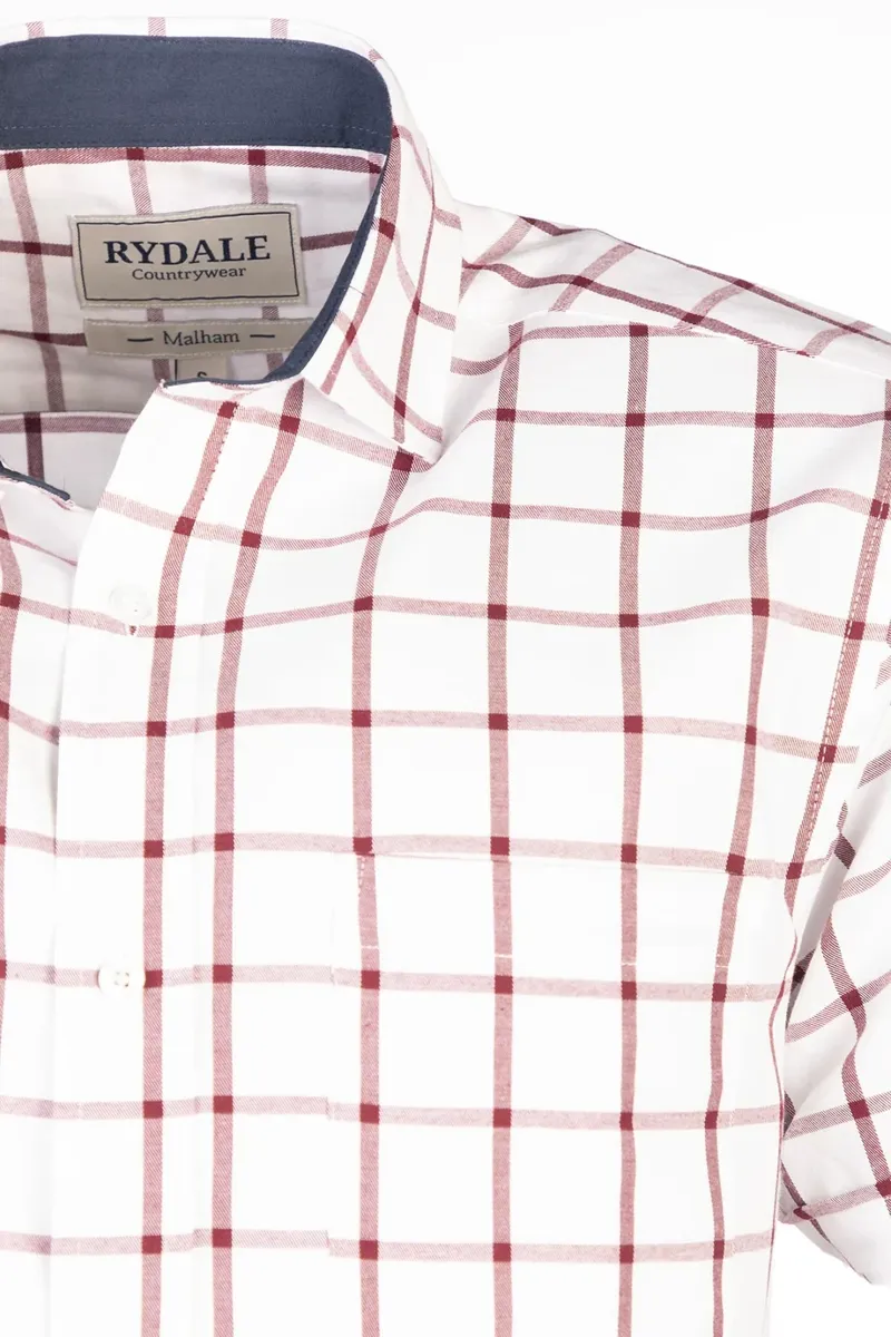 Rydale Men's Short Sleeve Country Shirt - Malham Wine-2