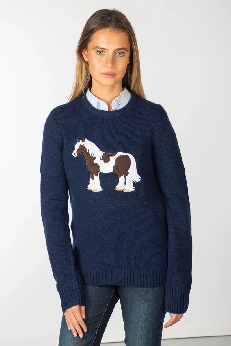 Rydale Ladies Crew Neck Character Knit Jumper - Dolly The Cob