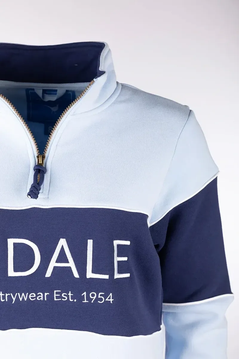 Rydale Ladies Byland Sweatshirt - Soft Blue/White/Navy-3