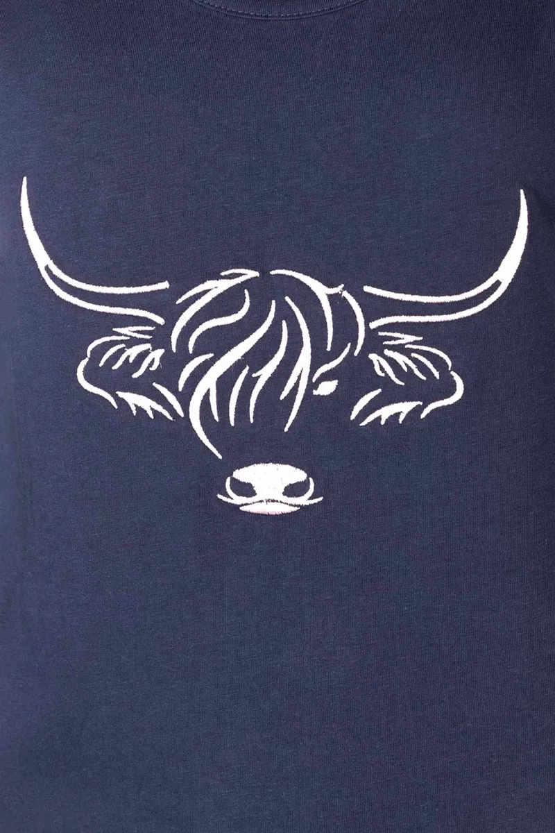 Rydale Ladies Byland Cow Pattern Vest Top - Navy-6