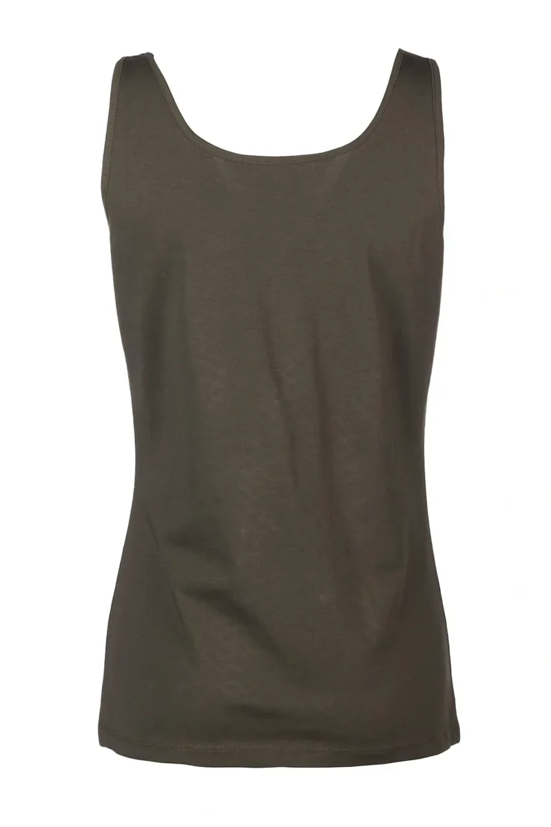 Rydale Ladies Byland Cow Pattern Vest Top - Olive-1