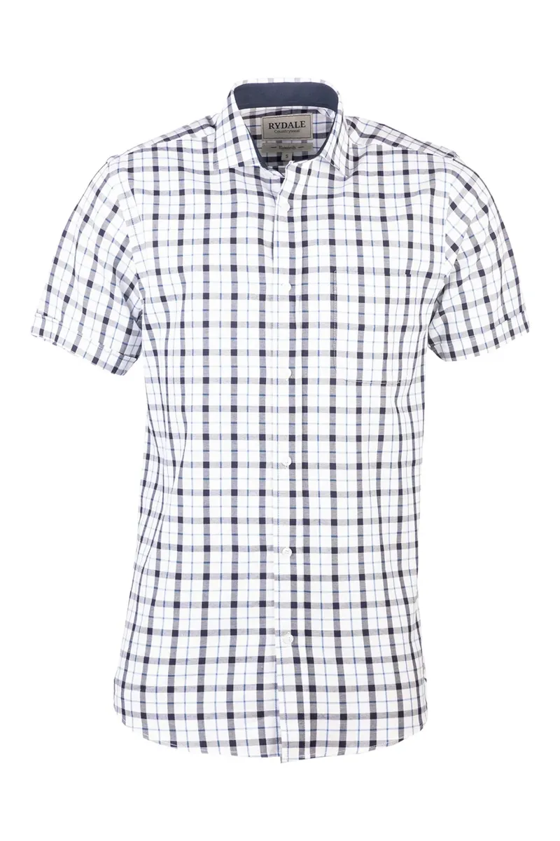 Rydale Men's Short Sleeve Country Shirt - Haworth Dark Navy/Blue