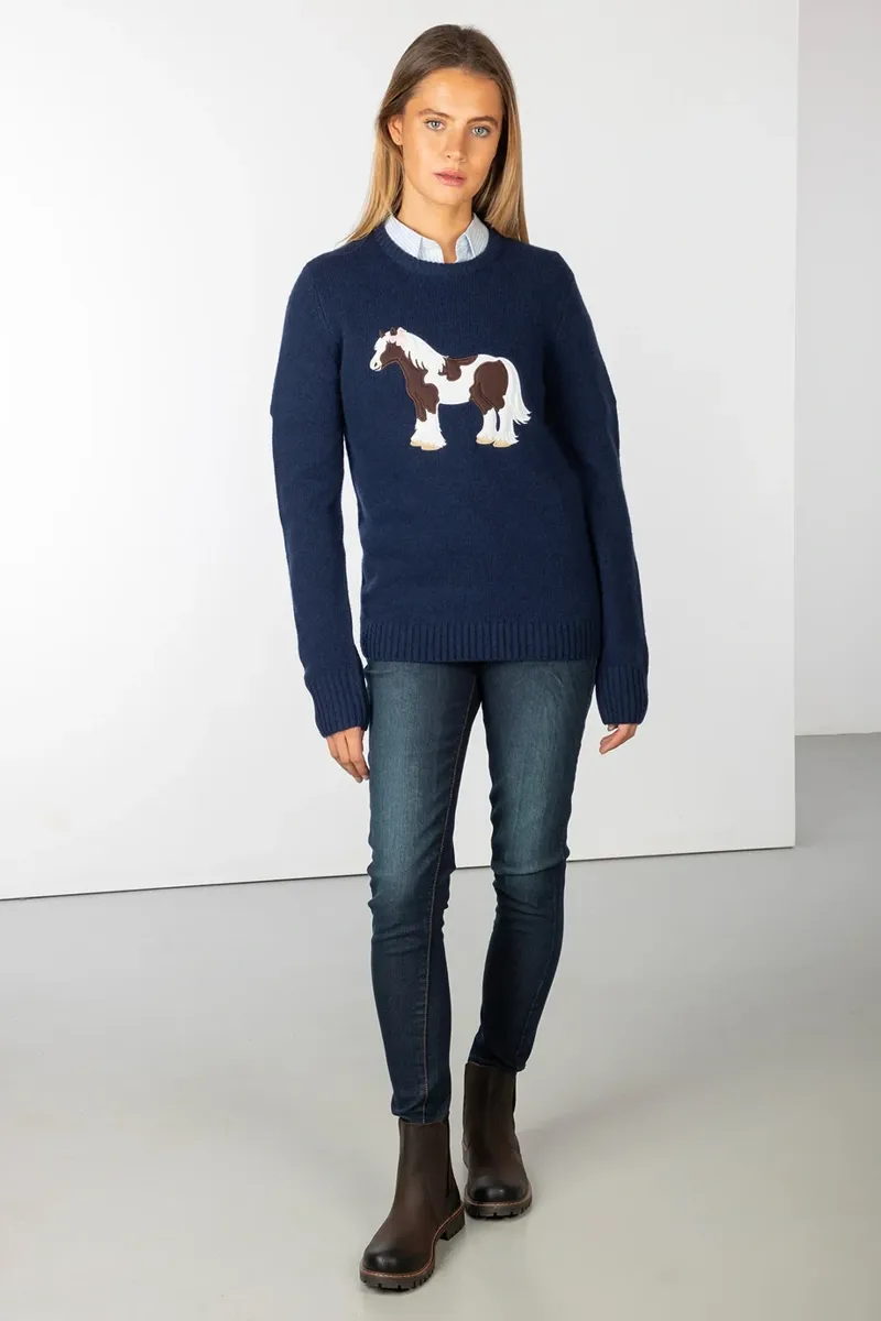 Rydale Ladies Crew Neck Character Knit Jumper - Dolly The Cob-1