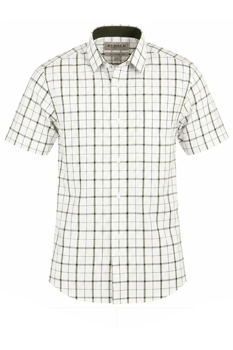 Rydale Men's Short Sleeve Country Shirt - Thirsk Dark Olive