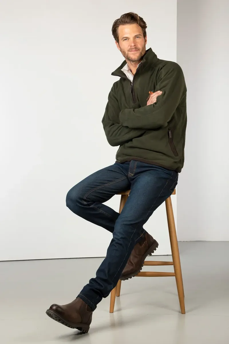 Rydale Gransmoor Men's Half Zip Fleece - Olive-6