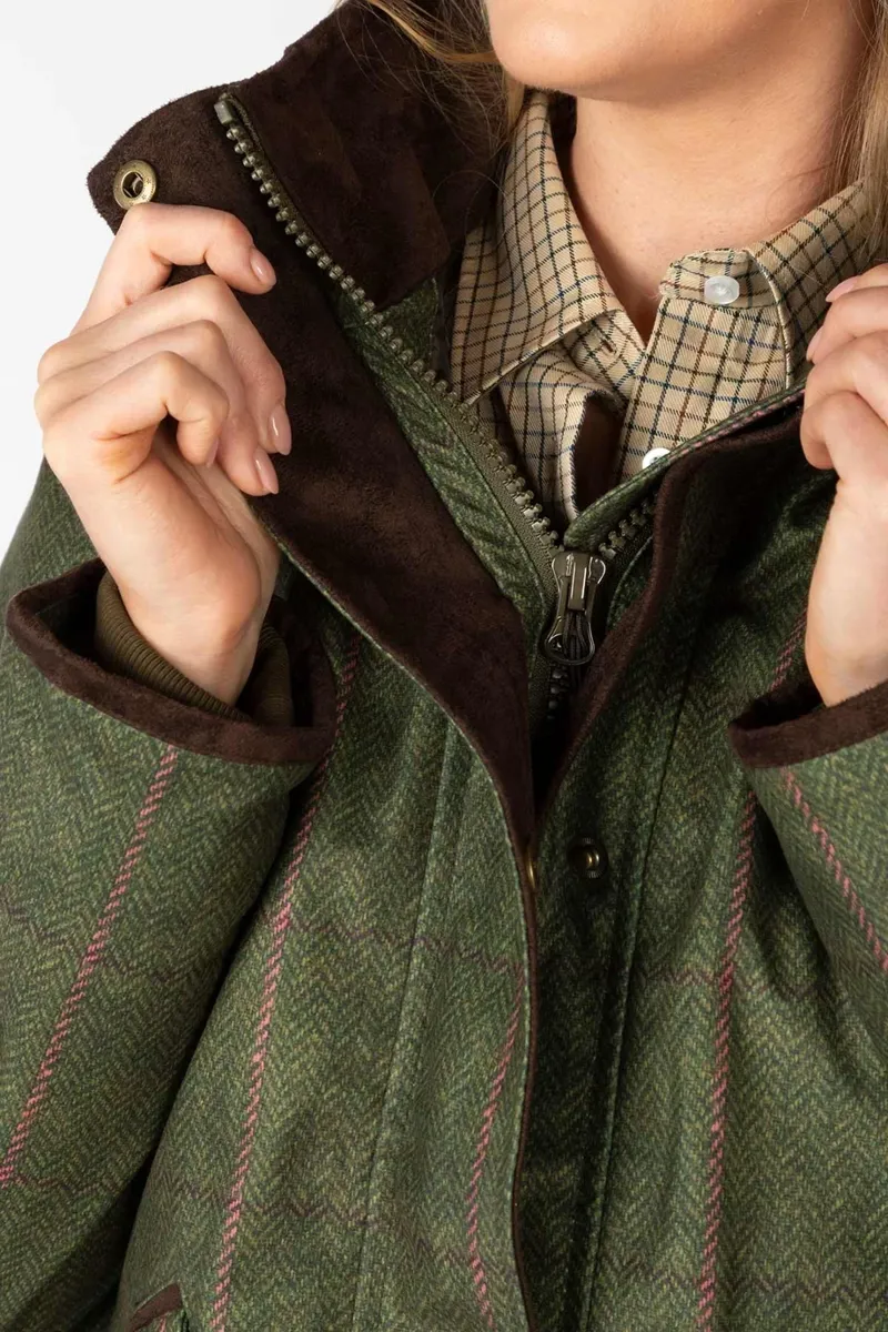 Rydale Ladies 3/4 Length Coat Danby - Olive Tweed-6