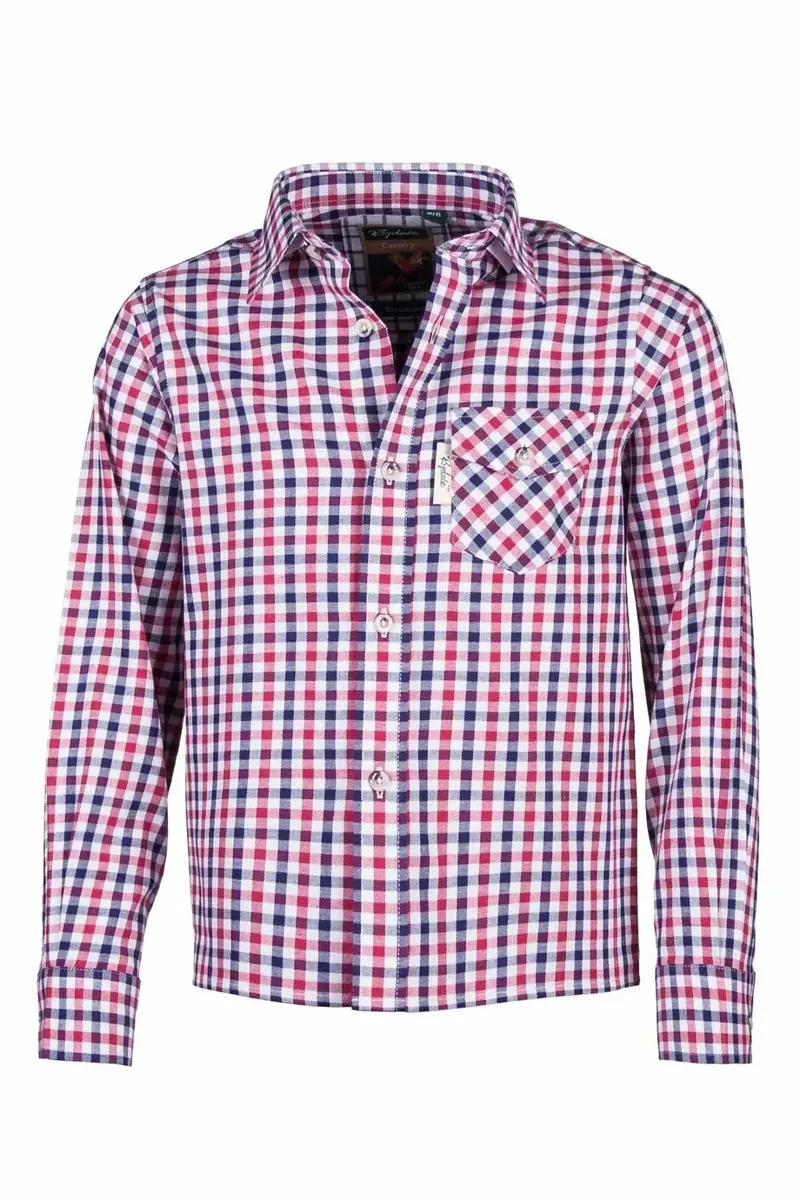 Rydale Boys Country Check Shirts - Richmond Red/Navy-1