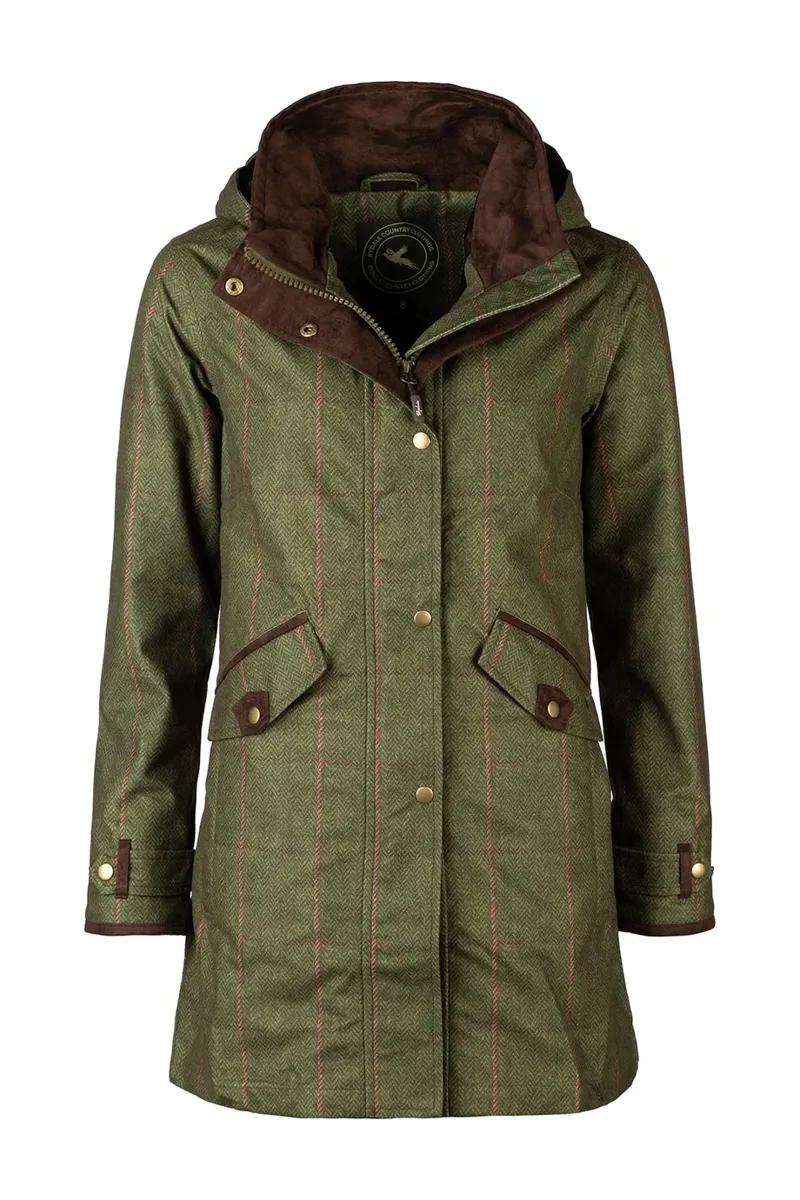 Rydale Ladies 3/4 Length Coat Danby - Olive Tweed