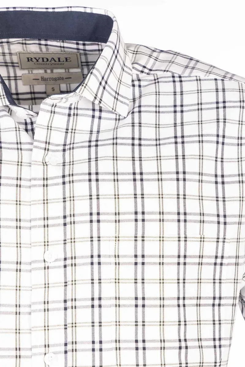 Rydale Men's Short Sleeve Country Shirt - Haworth Dark Navy/Olive-2