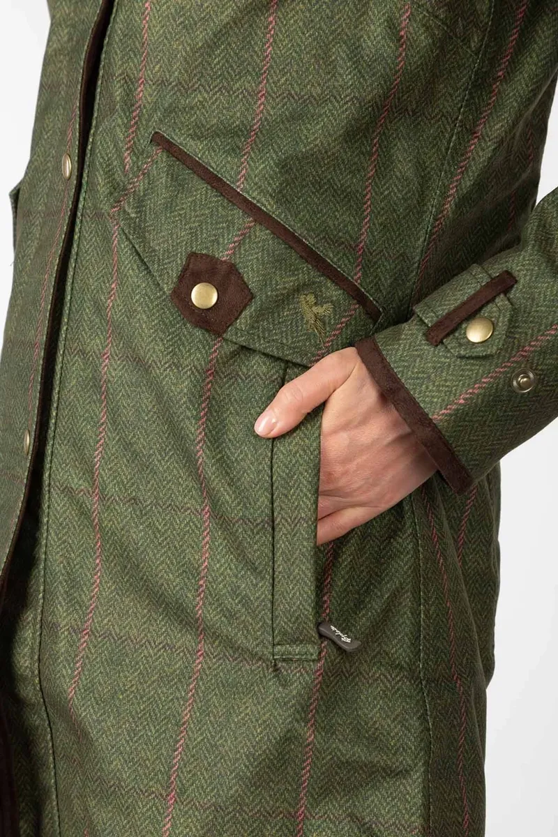 Rydale Ladies 3/4 Length Coat Danby - Olive Tweed-7