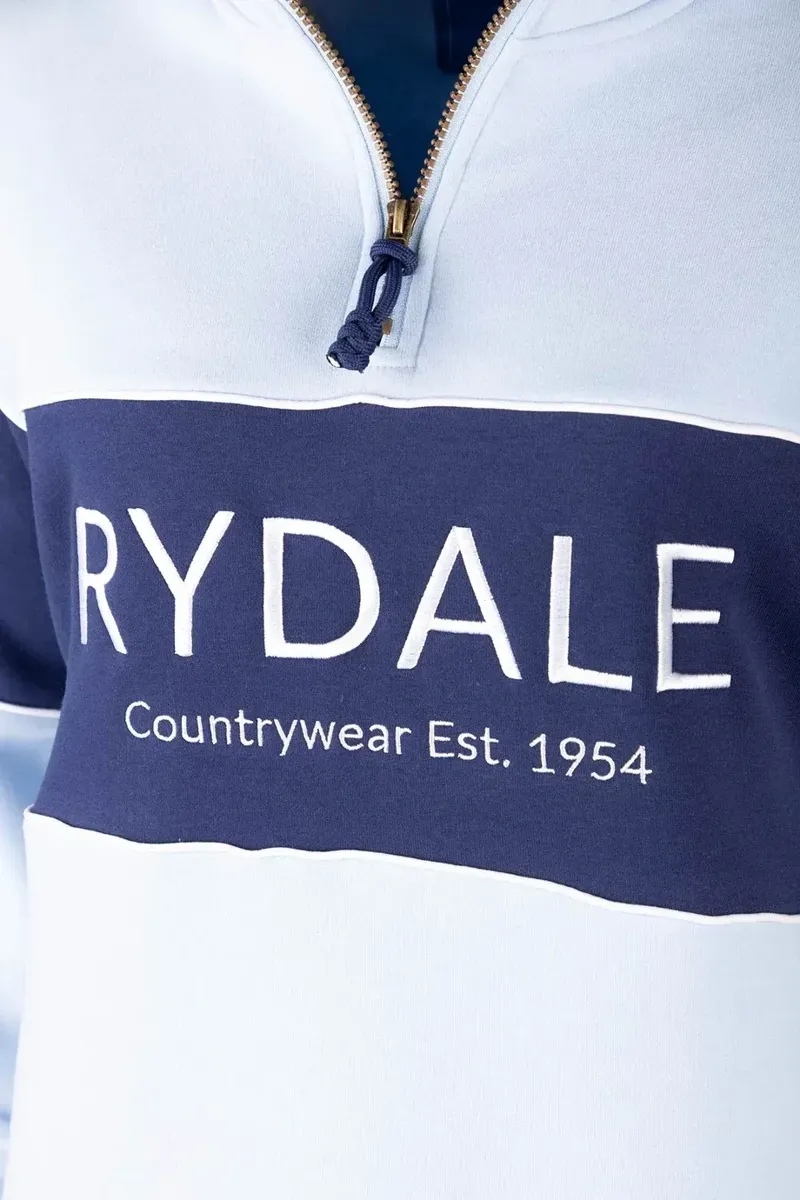 Rydale Ladies Byland Sweatshirt - Soft Blue/White/Navy-2