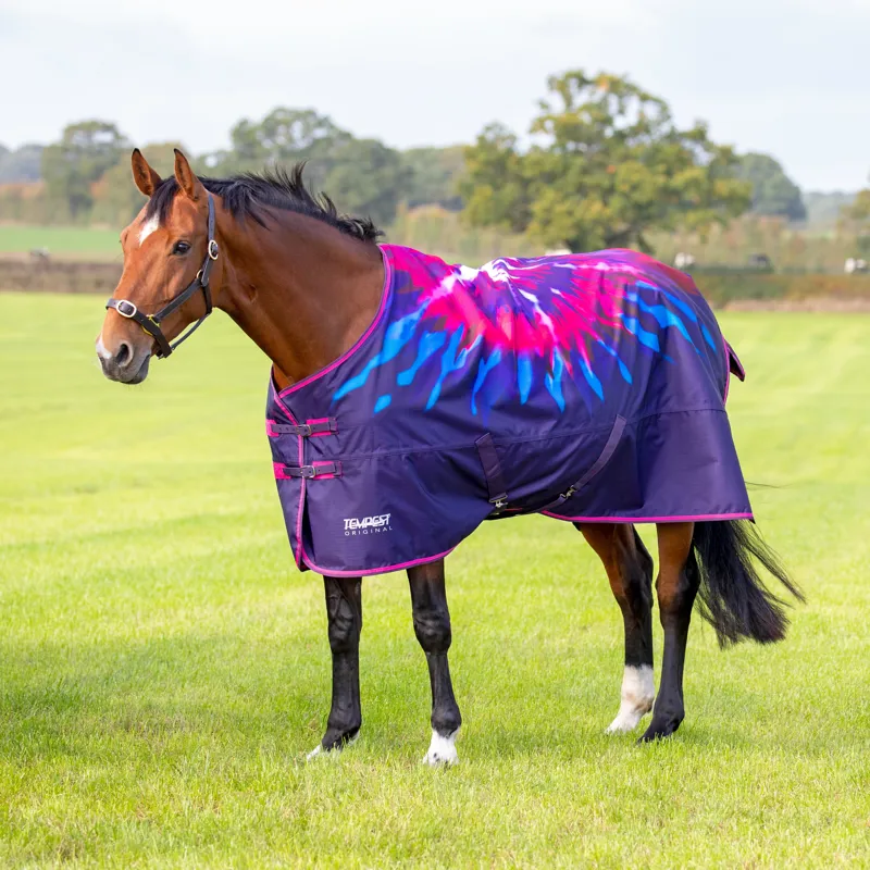 Shires Tempest Original 0g Lite Turnout Rug - Pink Tie Dye