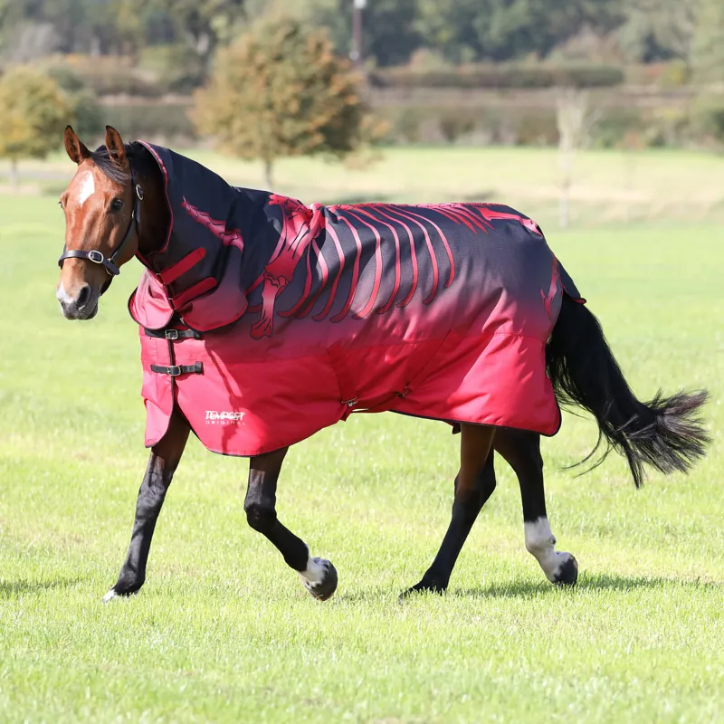 Shires Tempest Original 200g Turnout Combo Rug - Red Skeleton
