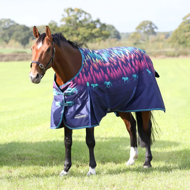 Shires Highlander Original 100g Turnout Rug - Navy Forest