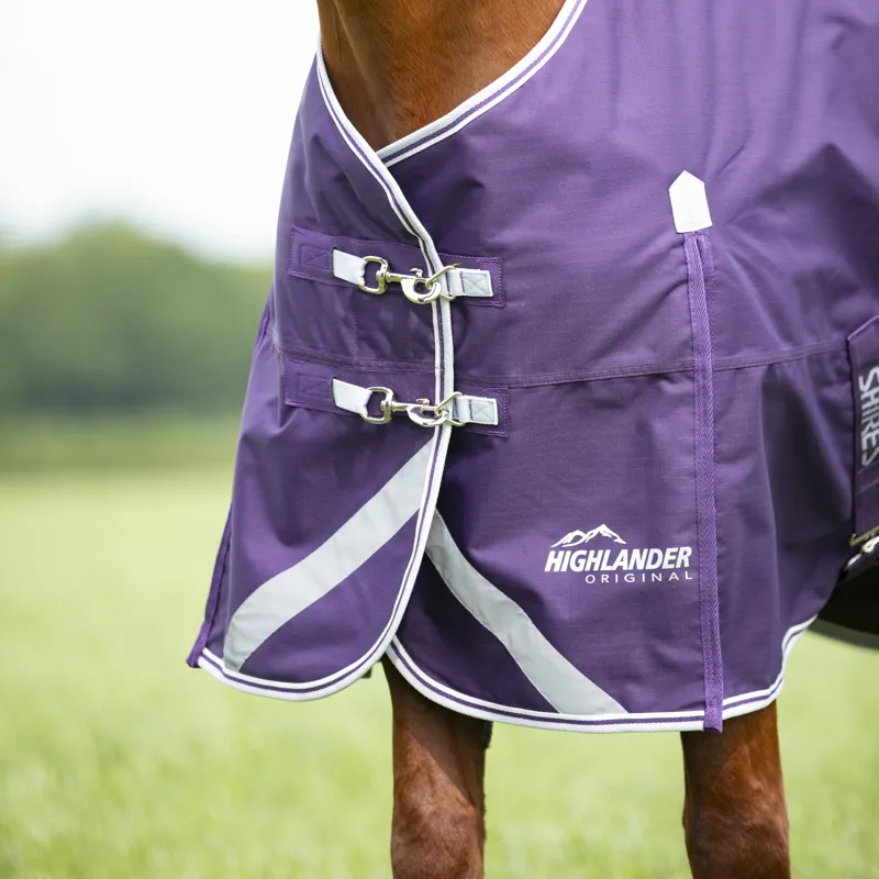 Shires Highlander Original 100g Turnout Rug - Plum-1