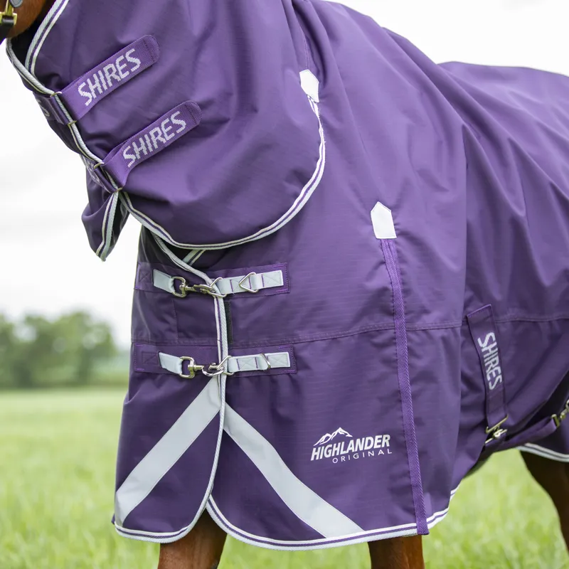 Shires Highlander Original 100g Turnout Combo Rug - Plum-1