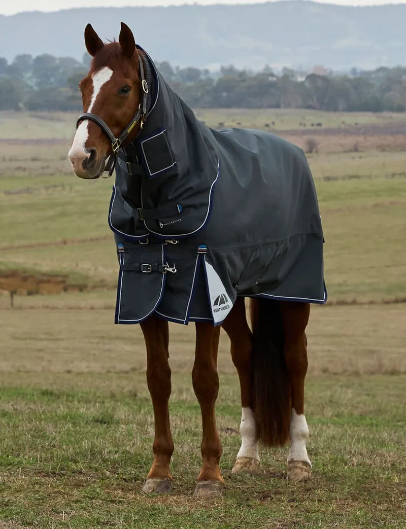WeatherBeeta ComFiTec Ultra Detach-A-Neck 100g Turnout Rug - Charcoal