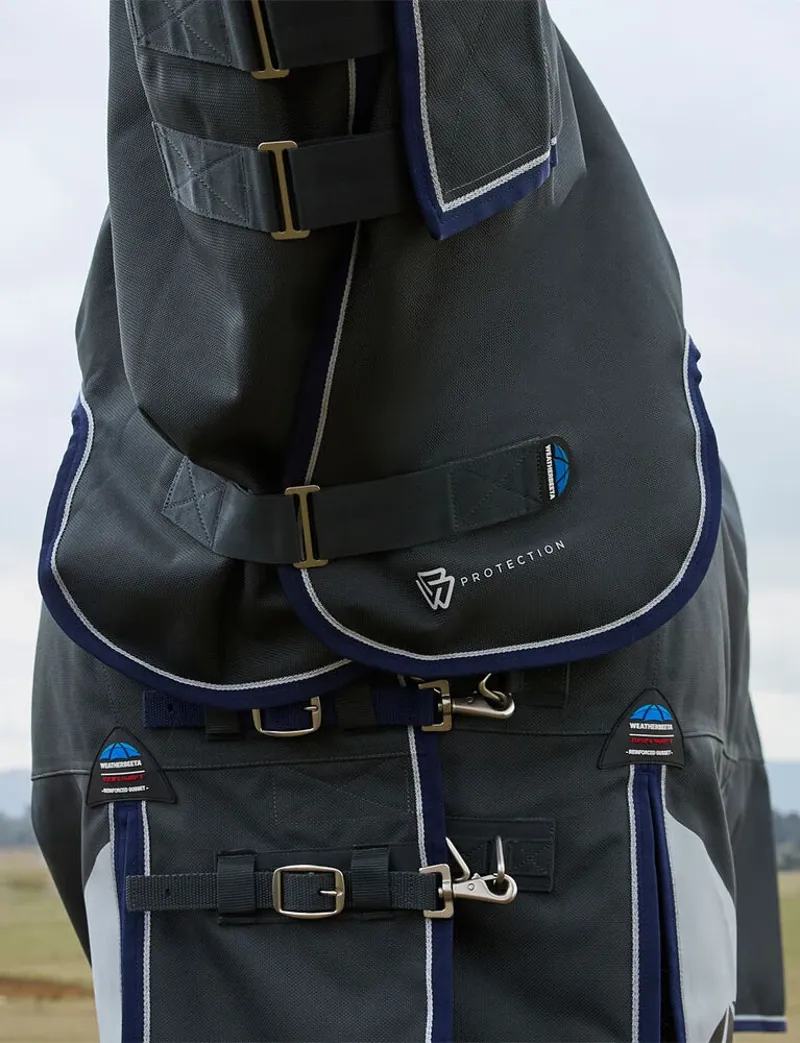 WeatherBeeta ComFiTec Ultra Detach-A-Neck 100g Turnout Rug - Charcoal-5