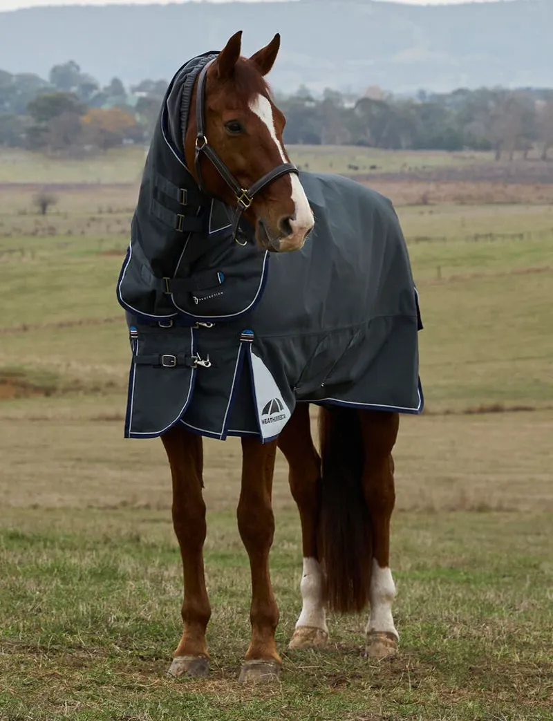 WeatherBeeta ComFiTec Ultra Detach-A-Neck 100g Turnout Rug - Charcoal-1