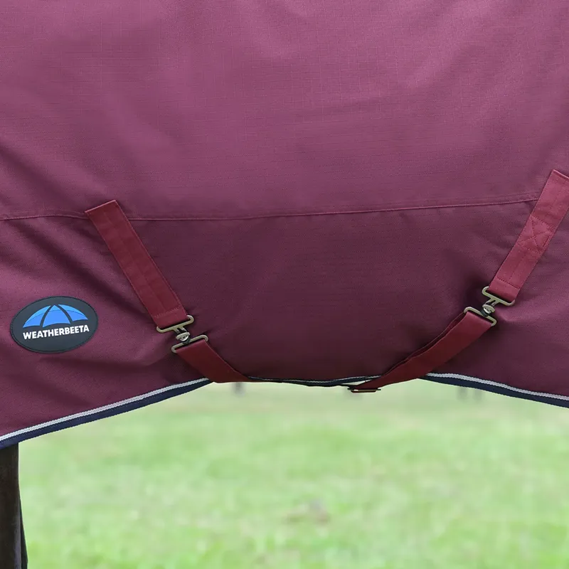 WeatherBeeta ComFiTec Essential 220g Turnout Combo Rug - Burgundy/Navy -4