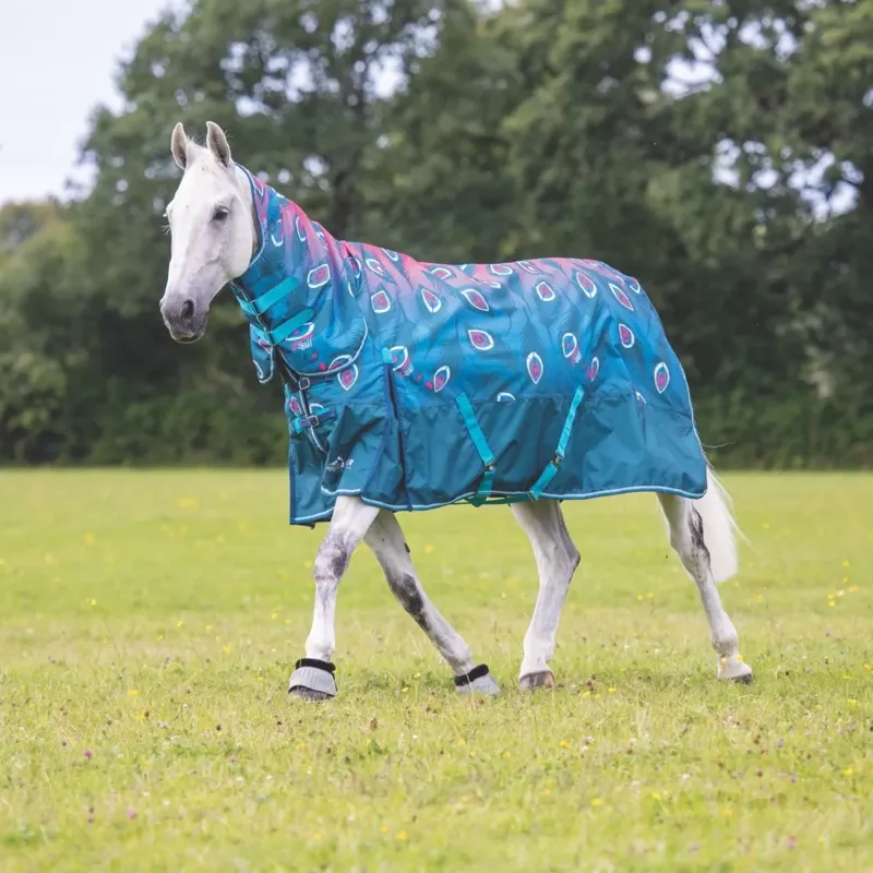Shires Highlander Original 200g Combo Turnout Rug - Pink Peacock
