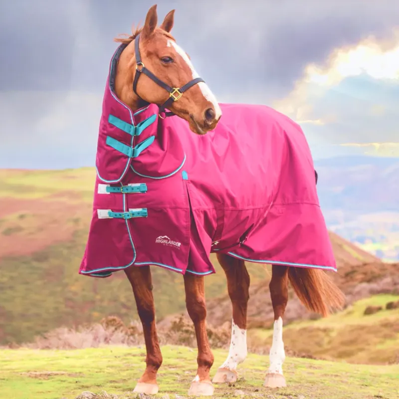 Shires Highlander Original 300g Turnout Combo Rug - Raspberry