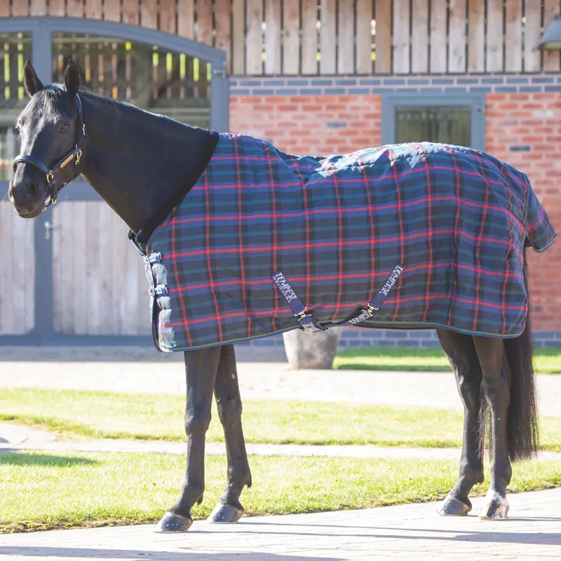 Shires Tempest Plus 100g Stable Rug - Green Check-1