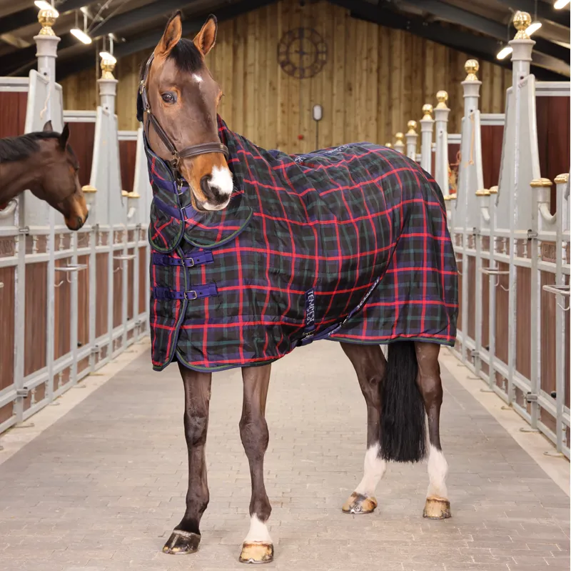 Shires Tempest Plus 100g Stable Combo Rug - Green Check
