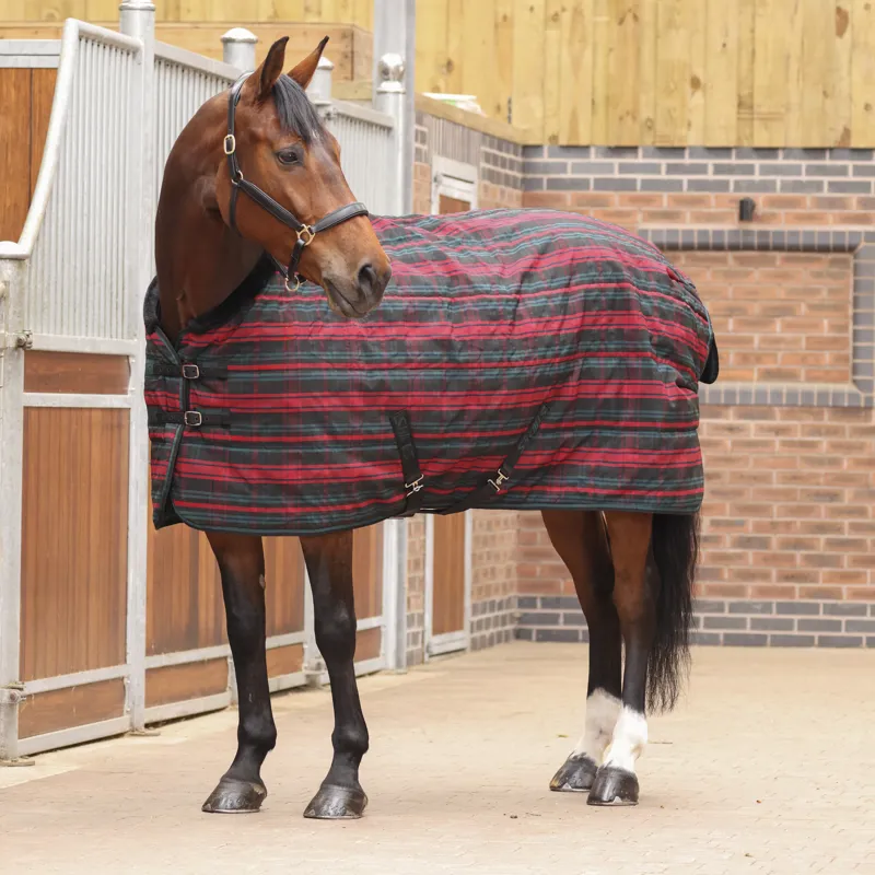 Shires Tempest Plus 200g Stable Rug - Red Tartan-1