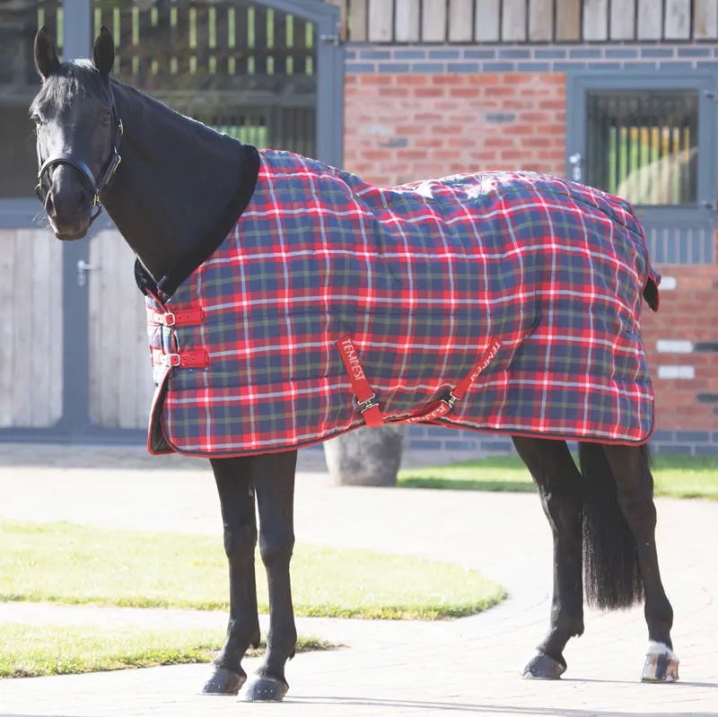 Shires Tempest Plus 200g Stable Rug - Red Check-1