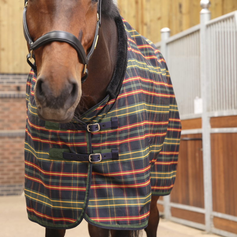 Shires Tempest Plus 0g Lite Stable Rug - Green Tartan-3