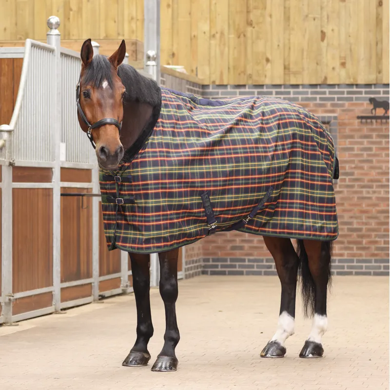 Shires Tempest Plus 0g Lite Stable Rug - Green Tartan