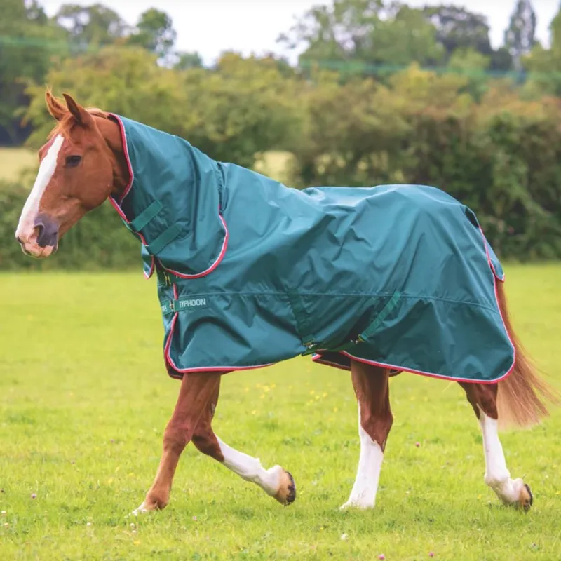 Shires Typhoon 0g Lite Combo Turnout Rug - Green