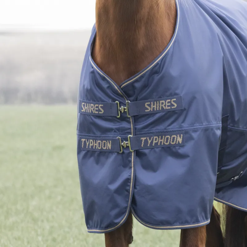 Shires Typhoon 0g Lite Turnout Rug - Navy-2