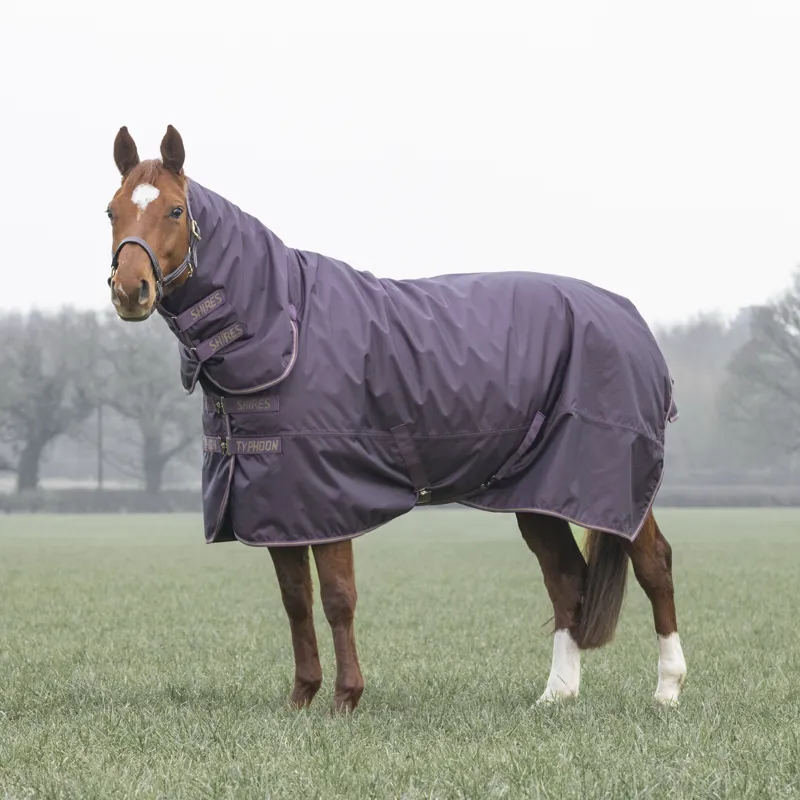 Shires Typhoon 100g Combo Turnout Rug - Black Cherry-1
