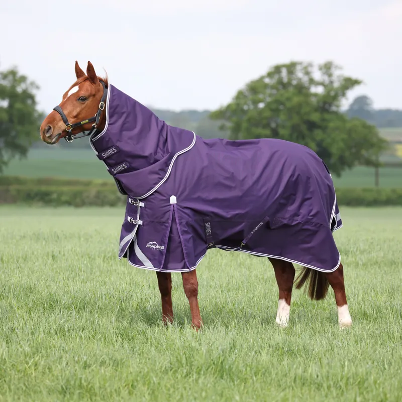 Shires Highlander Original 100g Turnout Rug and Neck Set - Plum