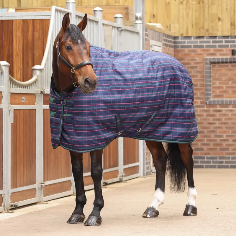 Shires Tempest Plus 100g Stable Rug - Navy Tartan