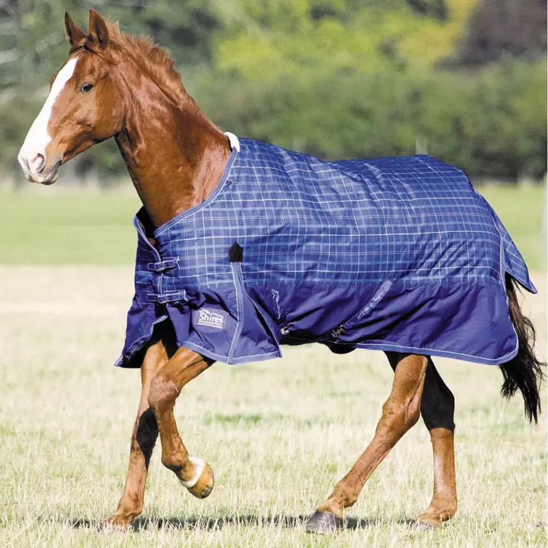 Shires Winter StromBreaker 300g Turnout Rug - Navy Check - 5ft 6