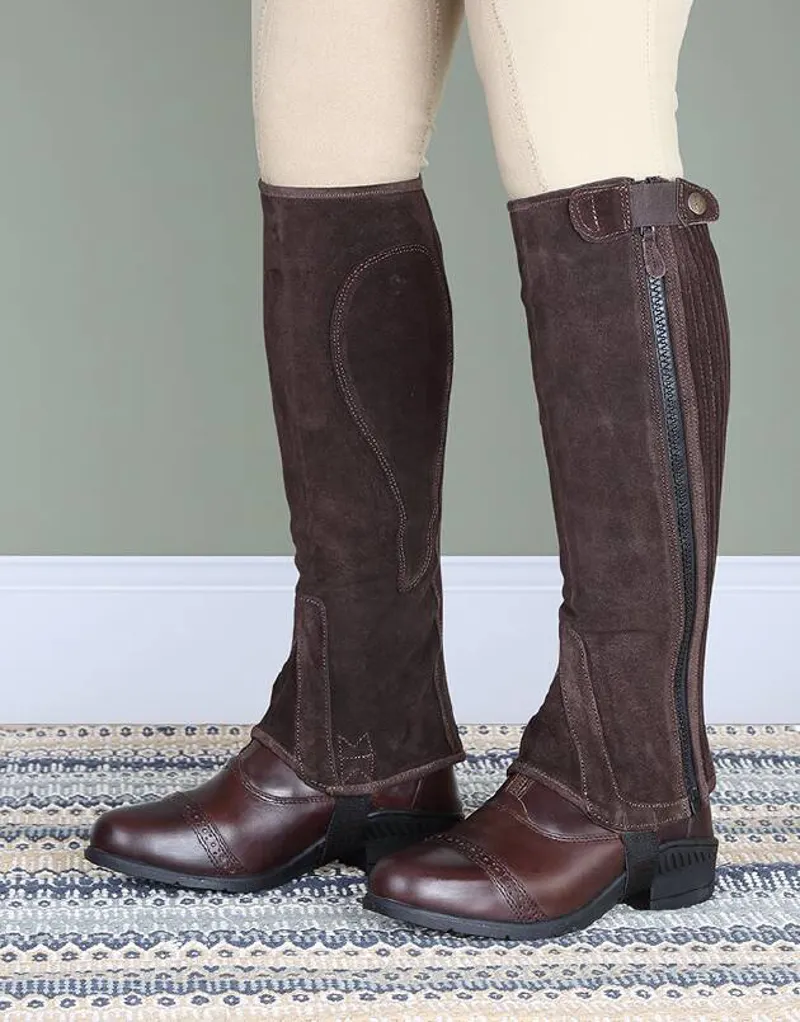 Shires Moretta Suede Half Chaps - Brown-1