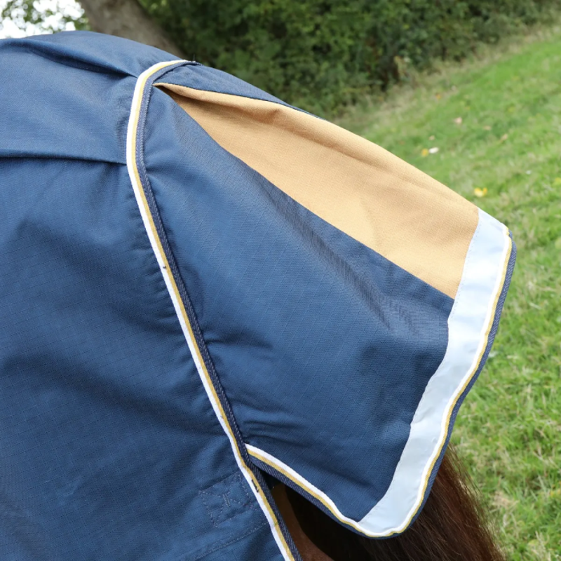 Shires Highlander Plus 0g Lite Combo Turnout Rug - Navy-2