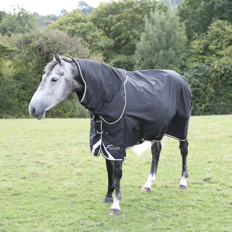 Shires Highlander Plus 200g Turnout Rug Neck Cover - Black