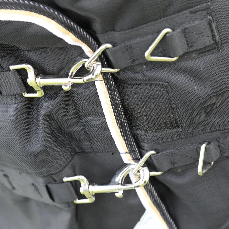 Shires Highlander Plus 200g Turnout Rug and Neck Set - Black-2