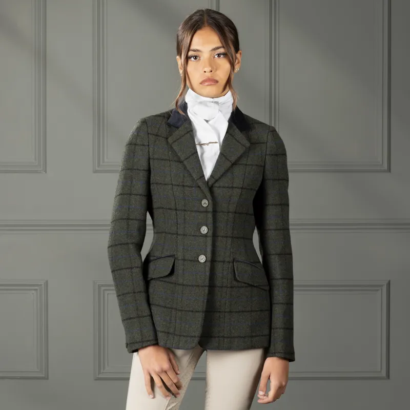 Shires Aubrion Saratoga Ladies Jacket - Dark Green Check-2