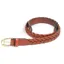 Shires Aubrion Plaited Leather Skinny Belt - Tan