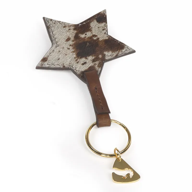 Shires Aubrion Cowhide Keyring - Cow Print