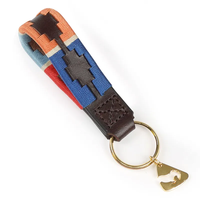 Shires Aubrion Polo Keyring - Turq/Red/Orange/Blue