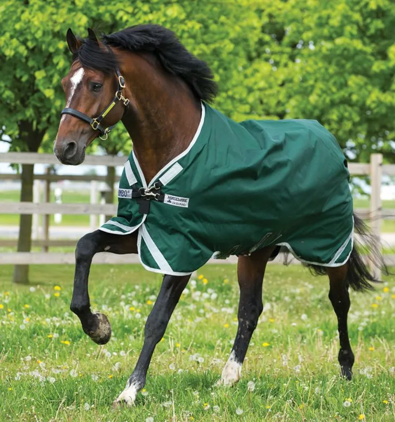 Horseware Rambo Original Lite 0g Turnout Rug with Leg Arches - Green/Silver