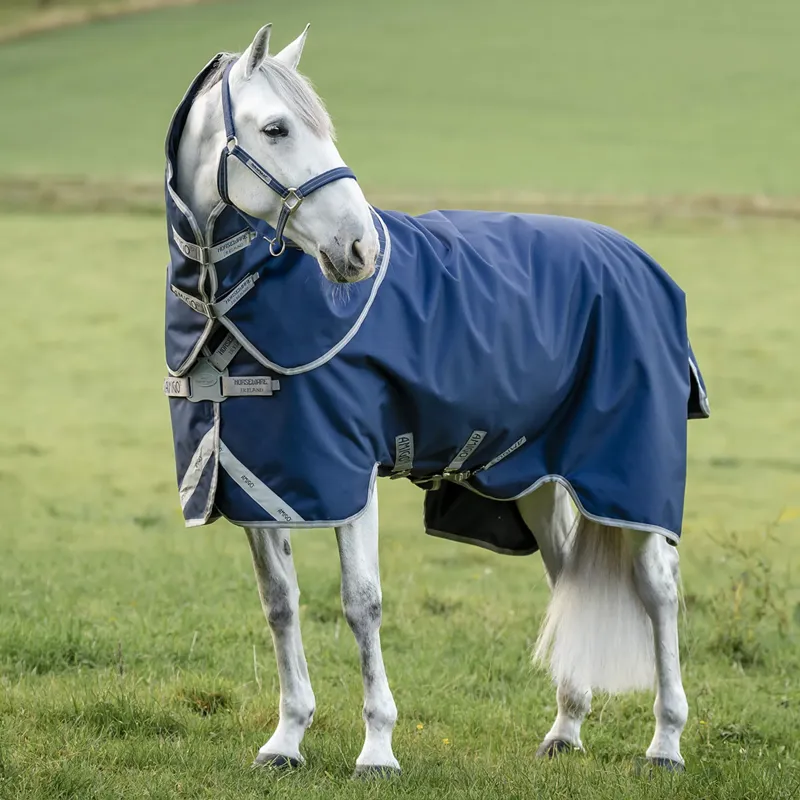 Horseware Amigo 1200D FieldSafe plus 100g Turnout Rug - Navy/Titanium Grey/Silver